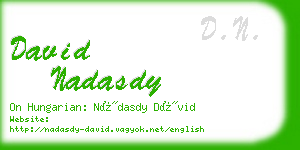 david nadasdy business card